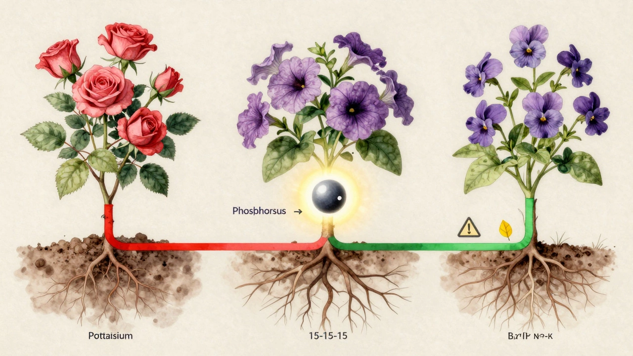 Схема корней роз, петуний и фиалок с цветовыми путями питательных веществ.